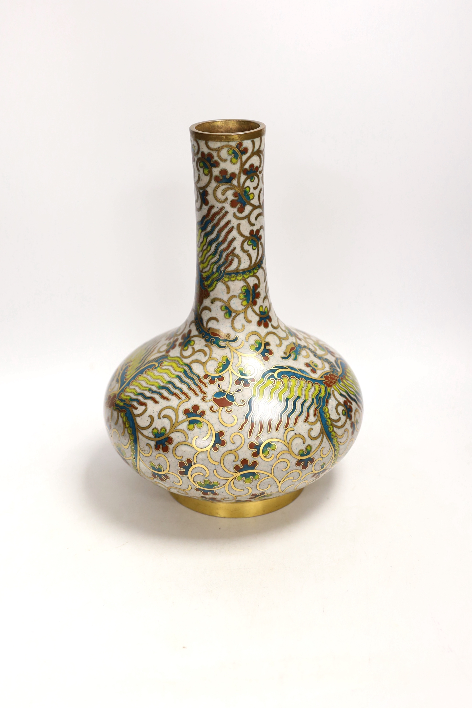 A Chinese cloisonné enamel bottle vase, 29cm